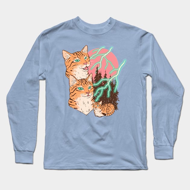 Electric Tigers Long Sleeve T-Shirt by Hillary White Rabbit